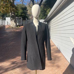 DKNY Black Leather Collar Trench Coat (Size: 4 - USA)